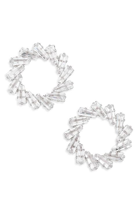 Baguette Crystal Open Earrings