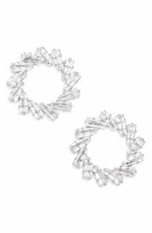 Tasha Baguette Crystal Open Earrings