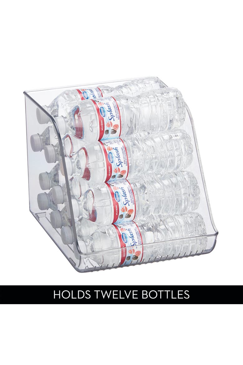 Plastic Water Bottle Organizer for Fridge Clear Bottle Holder for Kitchen and Pantry 4-Pack, Alternate, color, Clear