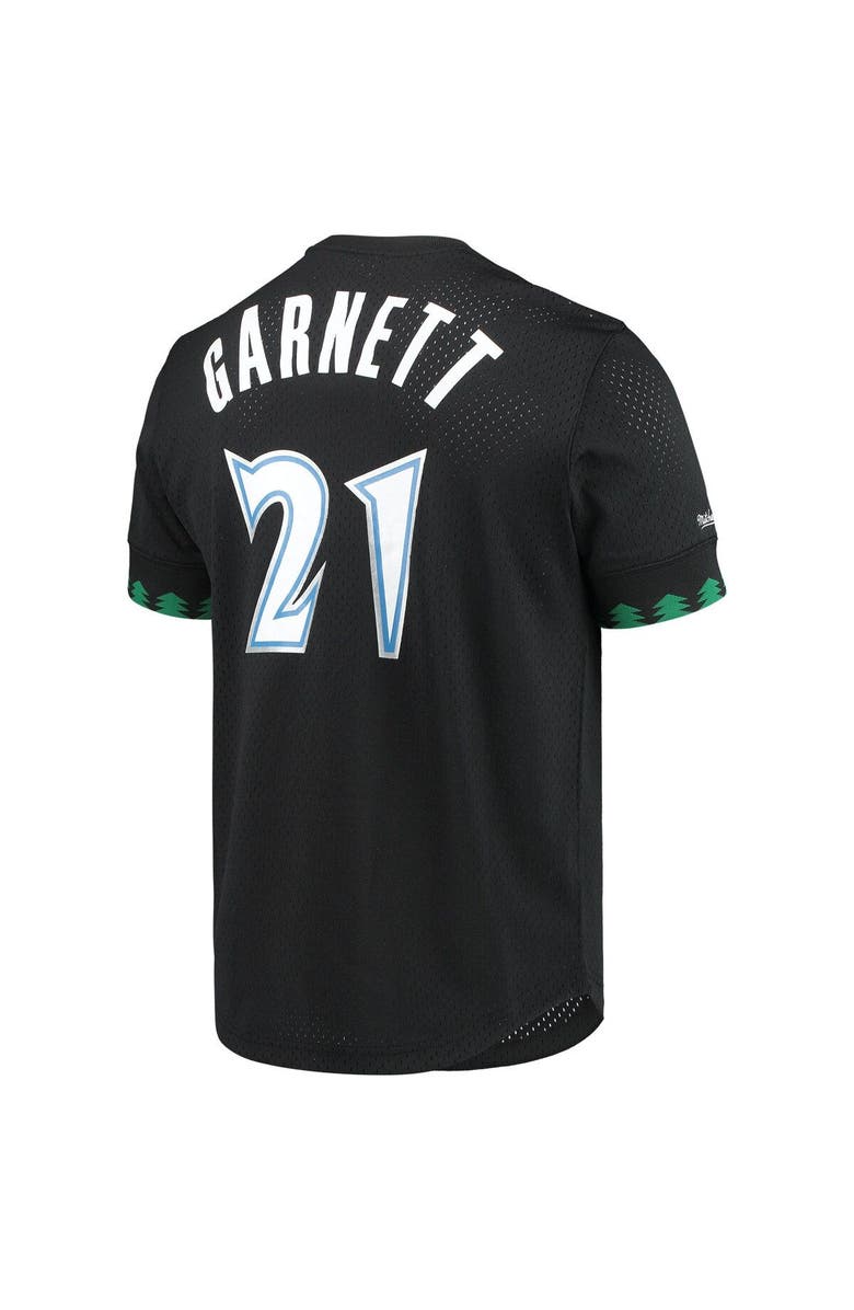 Mitchell & Ness Men's Mitchell & Ness Kevin Garnett Black Minnesota Timberwolves 1997 Mesh Name & Number T-Shirt, Alternate, color,