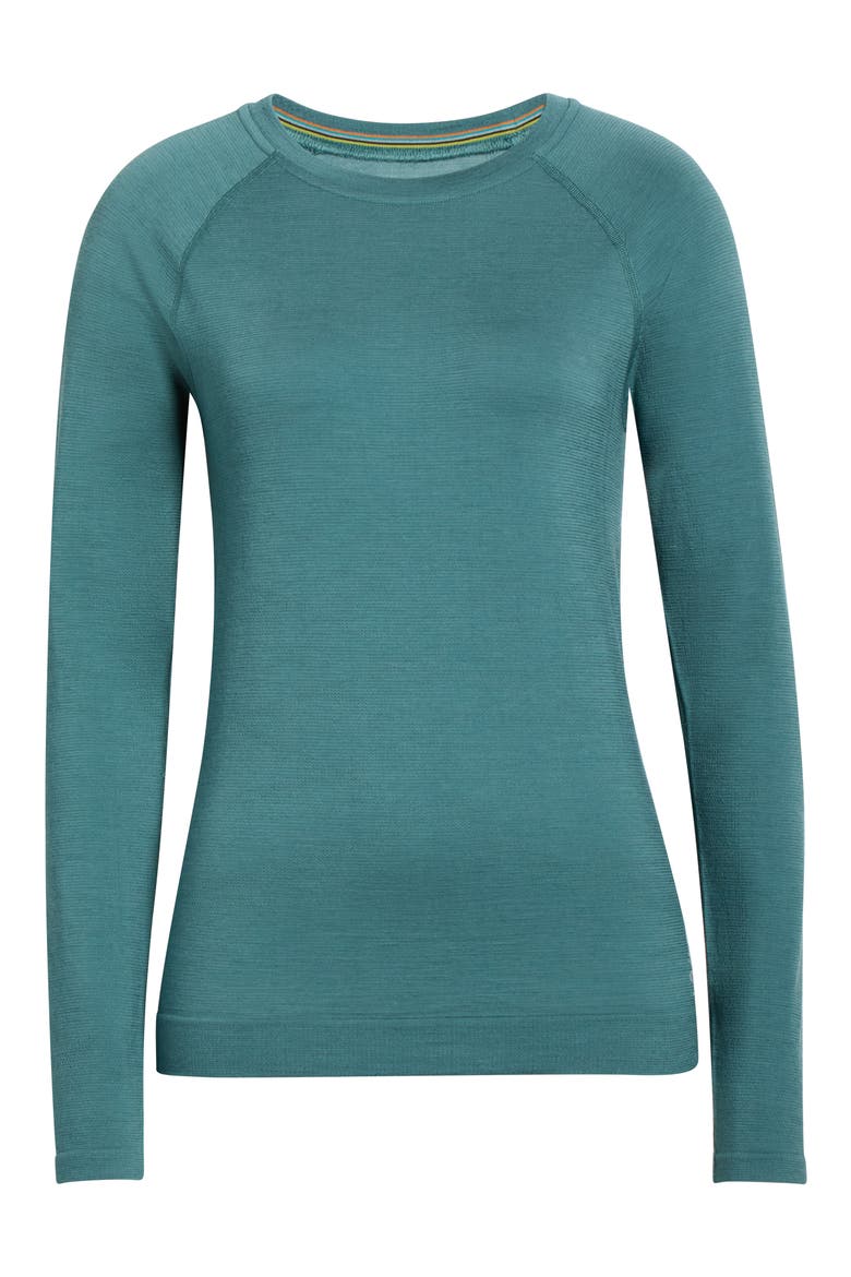 All Season Merino Wool Blend Base Layer Crew Top, Alternate, color, DUSTY TEAL