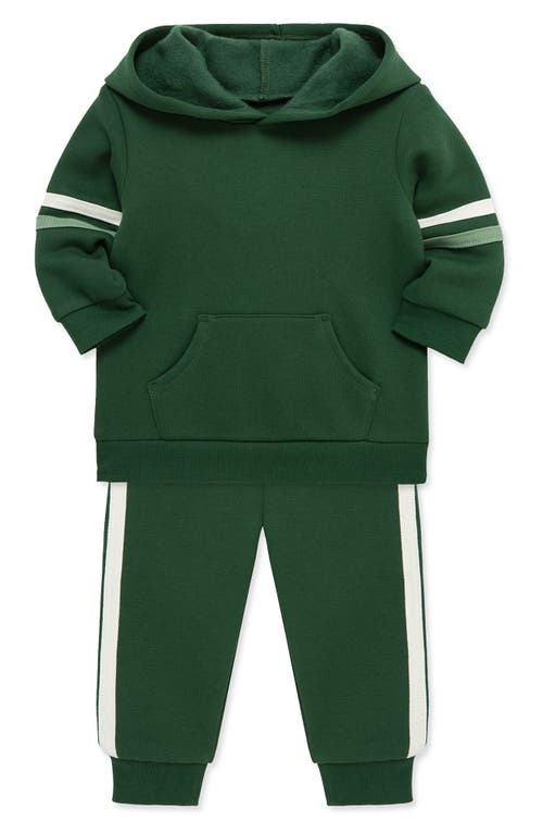 Little Me Stripe Hoodie & Joggers Set In Green