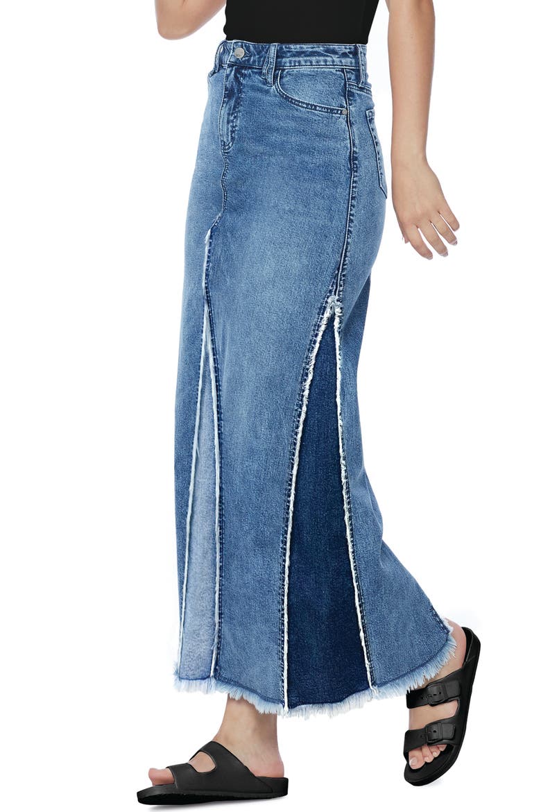 Wash Lab Mix Denim Maxi Skirt, Alternate, color, BLUSH BLUE