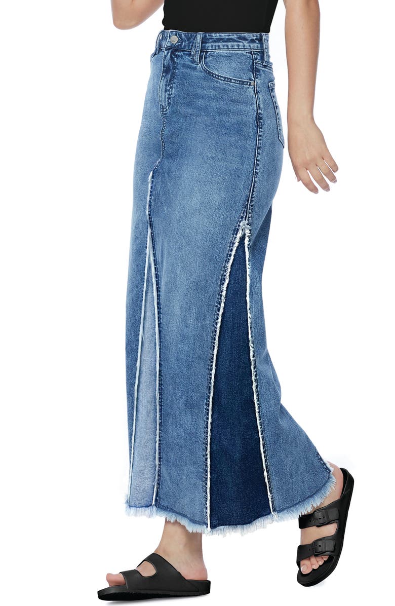 Wash Lab Denim Wash Lab Mix Denim Maxi Skirt, Alternate, color, Blush Blue