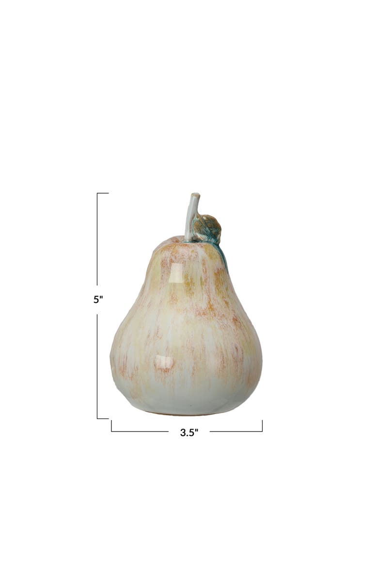 Stoneware Pear Accent Decor, Multicolor, Alternate, color, Brown