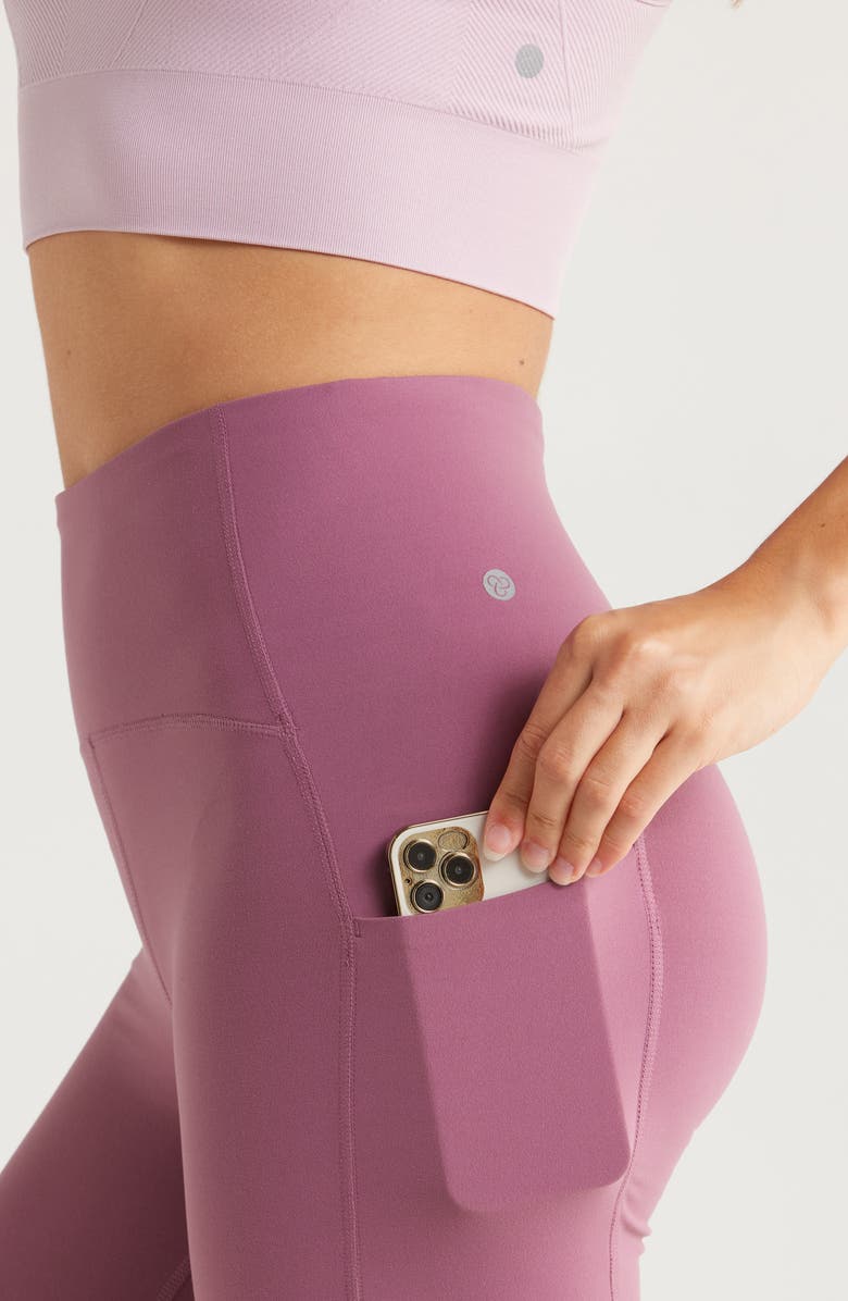 Zella Studio Luxe Pocket Bike Shorts, Alternate, color, Purple Thunder