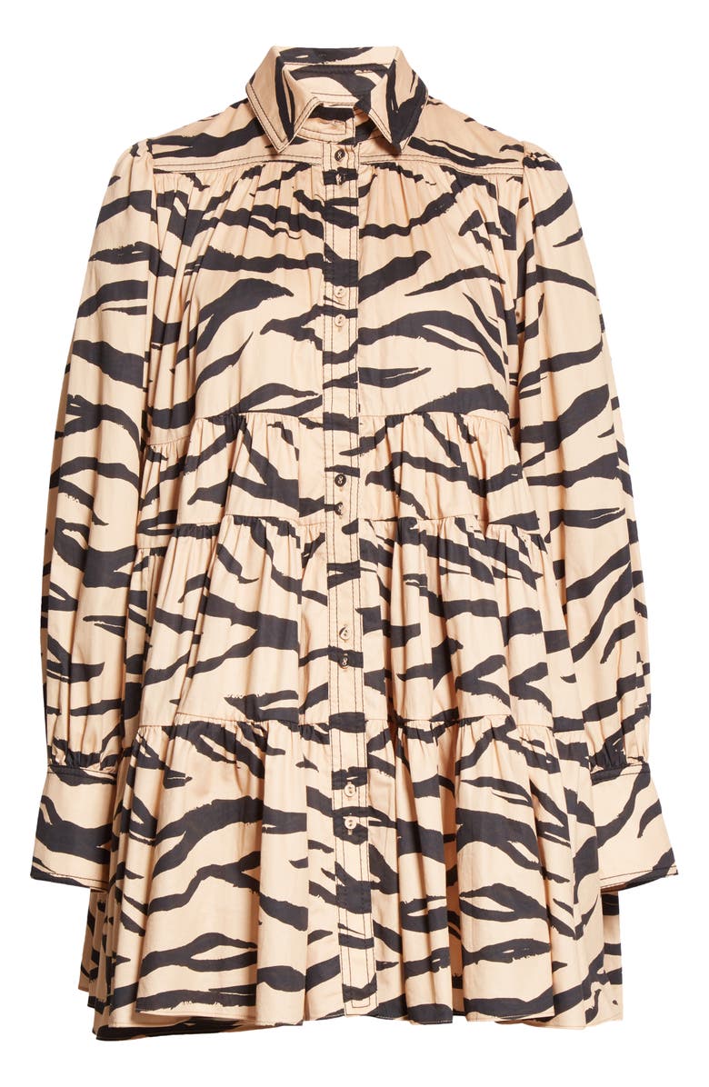 Aje Nouveau Smock Long Sleeve Minidress, Alternate, color, 