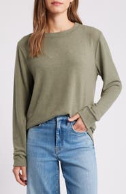 Loveappella Crewneck Brushed Jersey Top