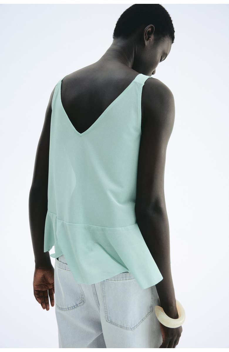 H&M Flounced Vest Top, Alternate, color, Light Turquoise