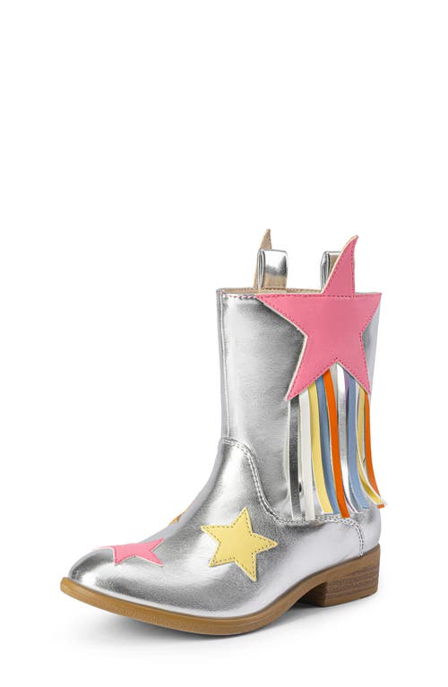 DREAM PAIRS Kids' Western Boot in Silver 