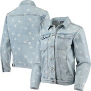 THE WILD COLLECTIVE Women's The Wild Collective Chicago Cubs Allover Print Button-Up Denim Jacket