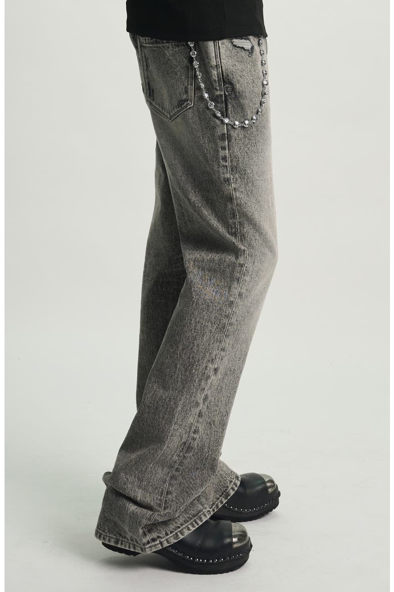 Mael Slim Flare Jeans, Alternate, color, STONE HAZE