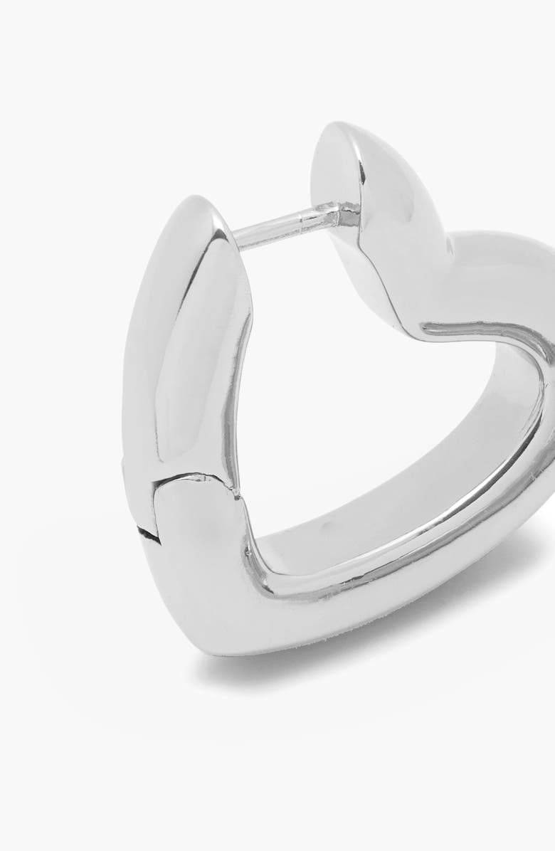 YOJ Loff Mini Heart Hoop Earrings in Silver, Alternate, color, Silver