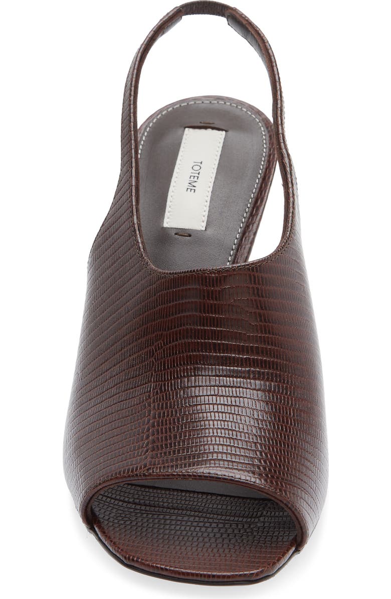 TOTEME Contour Lizard Embossed Slingback Sandal, Alternate, color, Brown