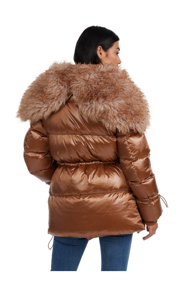 Pajar Electra Mid Puffer with Detachable shearling Lined Split Hood, Alternate, color, Copper