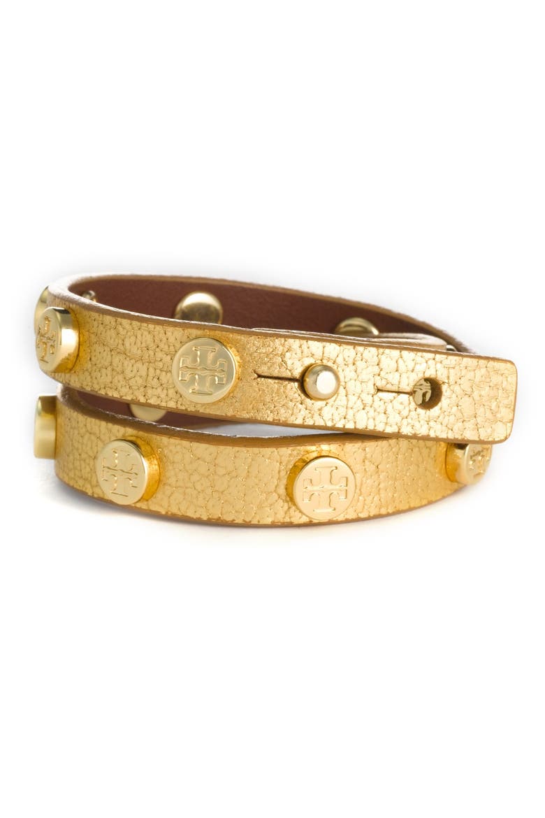 Double Wrap Logo Bracelet, Main, color, GOLD