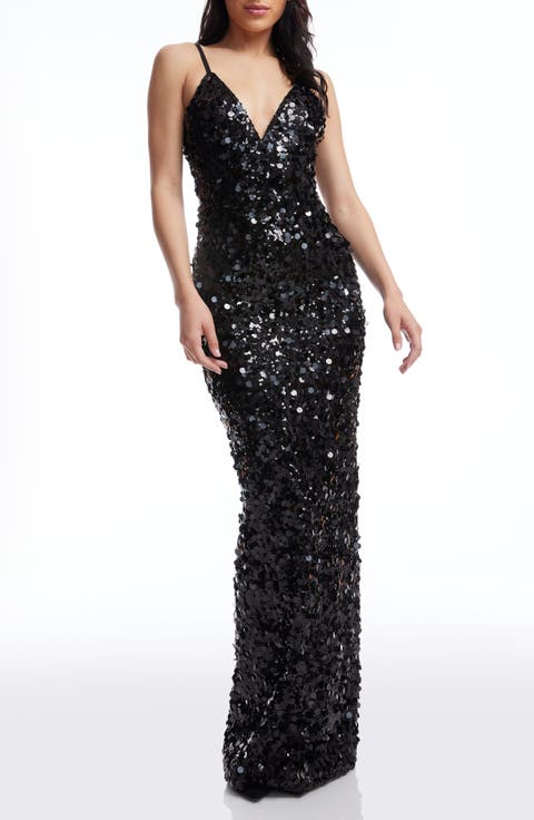 Cammie Paillette Sleeveless Gown