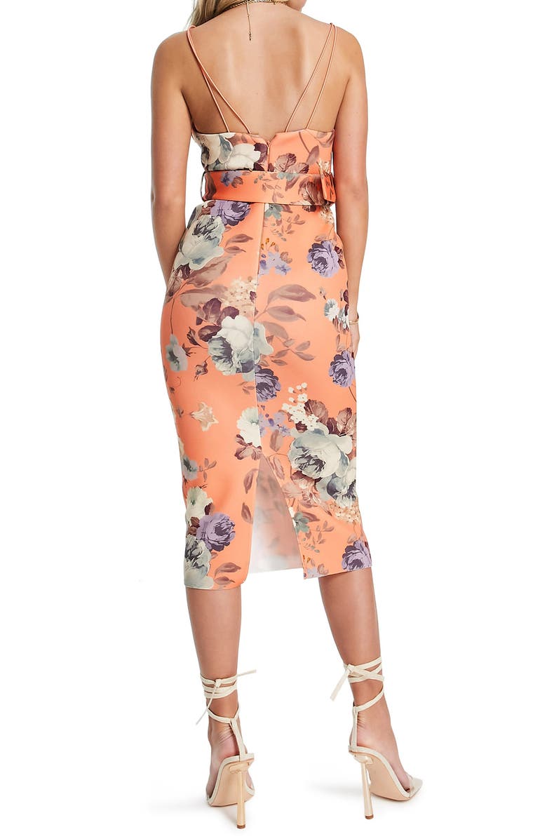 ASOS DESIGN Floral Belted Midi Dress, Alternate, color,