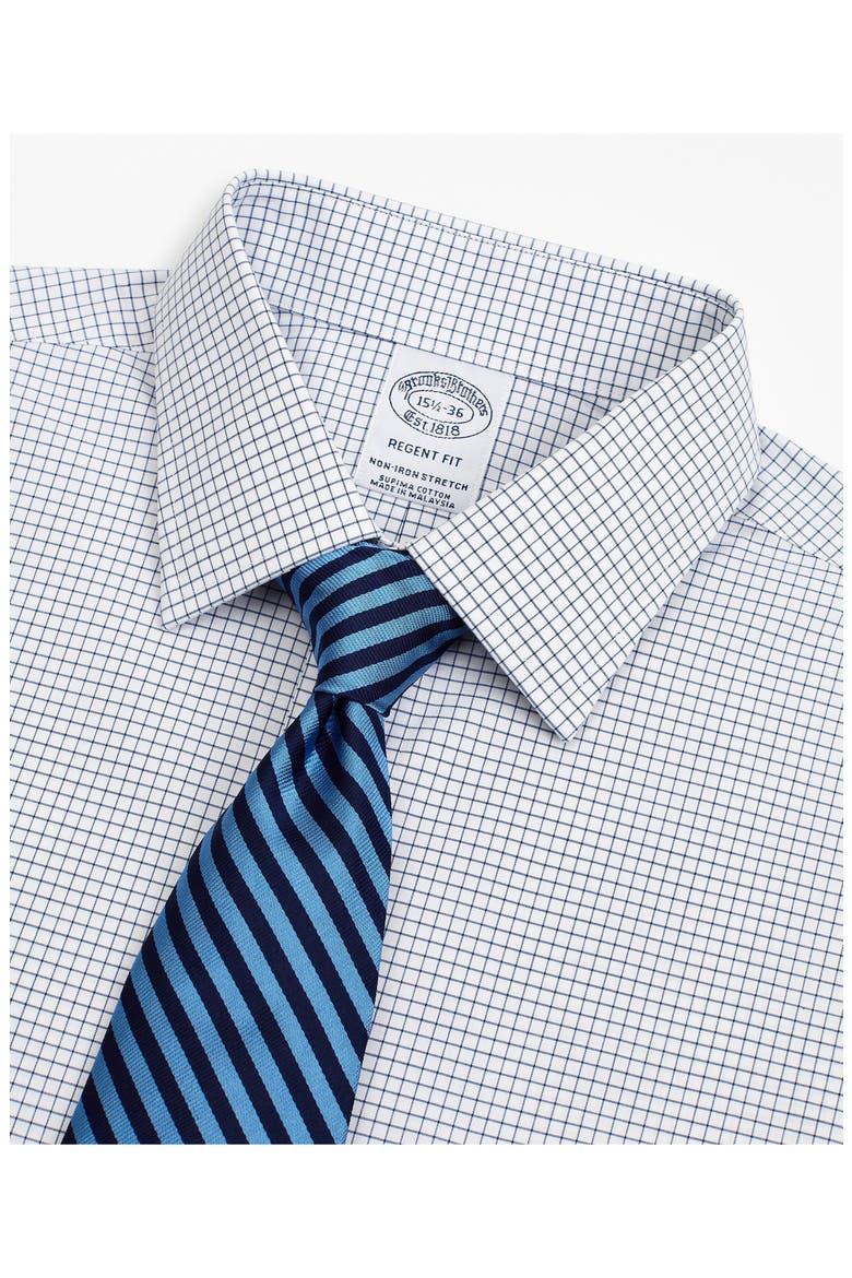 Non-Iron Stretch Regent Fit Supima® Cotton Dress Shirt, Alternate, color, SMGRDNAVY