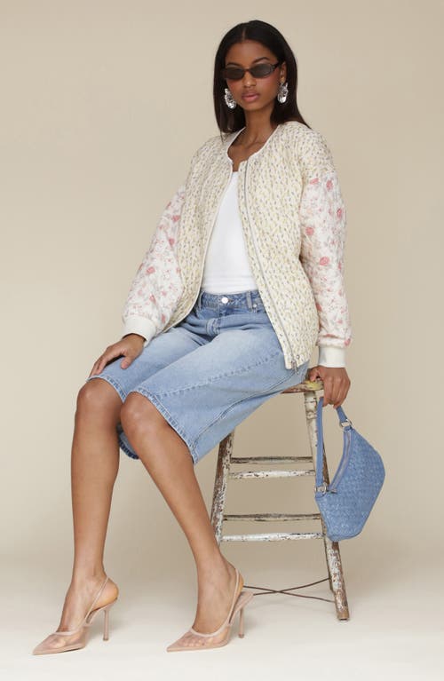 Avec Les Filles High Waist Wide Leg Denim Bermuda Shorts In Badlands Wash
