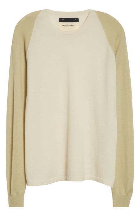 Colorblock Raglan Sleeve Cashmere Sweater