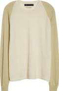 FRENCKENBERGER Colorblock Raglan Sleeve Cashmere Sweater