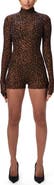 Naked Wardrobe Burnout Mock Neck Long Sleeve Romper