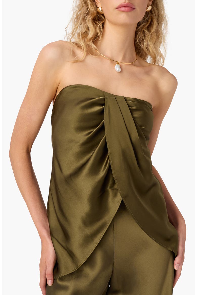 Bonita Strapless Silk Top, Main, color, GROVE