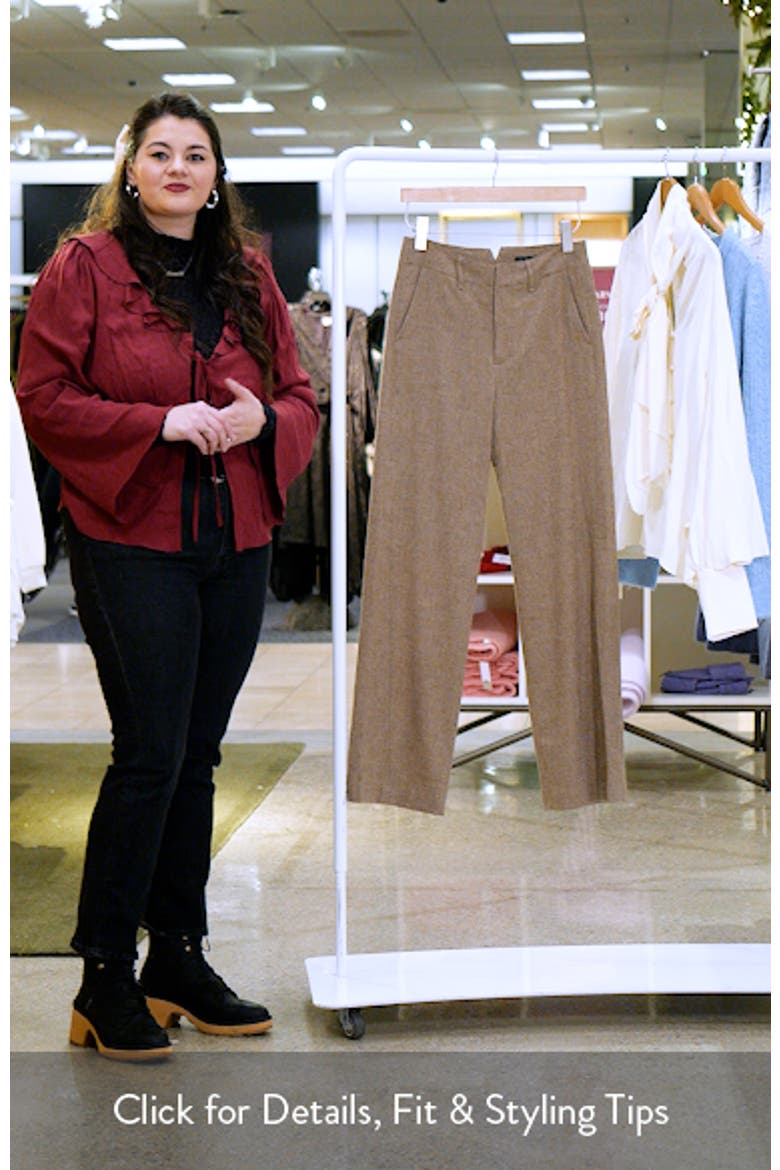 Shea Plaid Stretch Wool Straight Leg Pants video