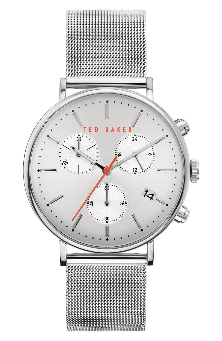 Ted Baker London Mimosaa Chronograph Mesh Strap Watch, 41mm, Main, color, 