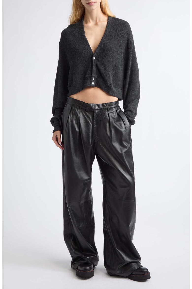 Cropped Merino Wool Cardigan, Alternate, color, CHARCOAL GREY