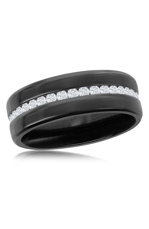 CZ Tungsten Eternity Band