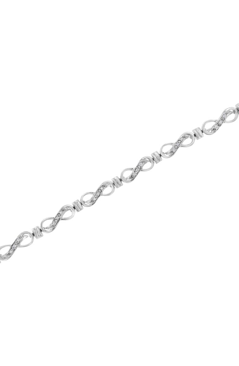 Haus of Brilliance Silver 1/6 Cttw Diamond Accent Infinity Link Bracelet, Alternate, color, White
