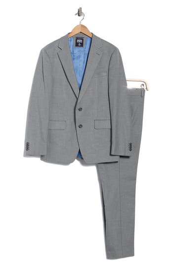 Original Penguin Slim Fit Light Grey Solid Notch Lapel Suit In Gray
