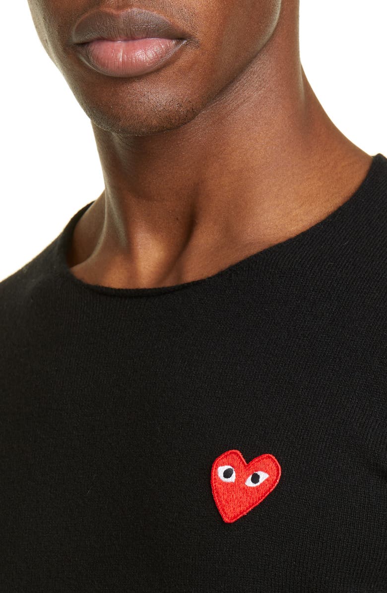 Comme des Garçons PLAY Crewneck Wool Sweater, Alternate, color, 