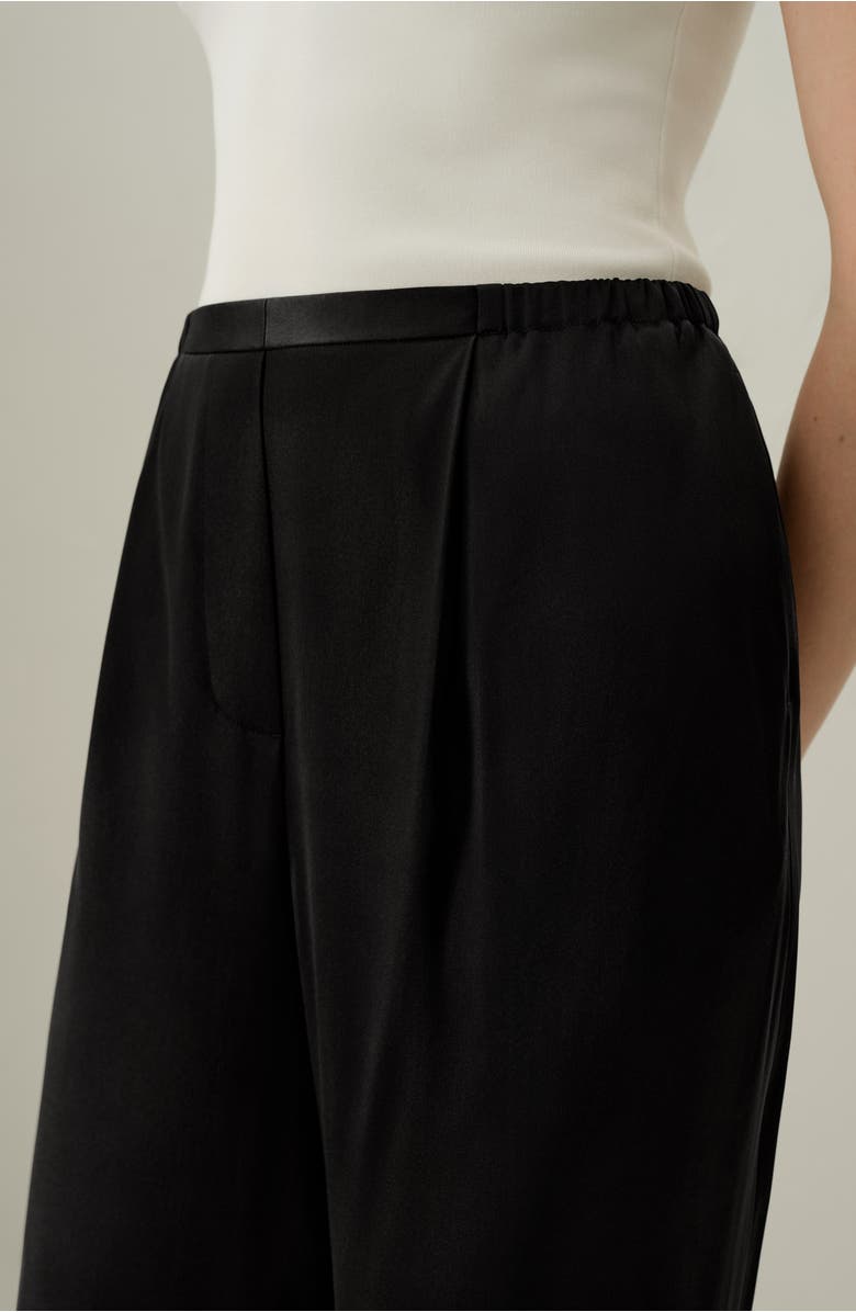 Lilysilk Women's Double Faced Silk Charmeuse Pants, Alternate, color, Black