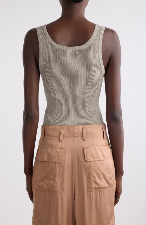 Dries Van Noten Topaz Rib Cotton Sweater Tank In Light Grey