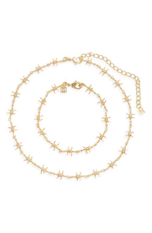 The M Jewelers The Barbwire Necklace & Bracelet Set in Gold at Nordstrom