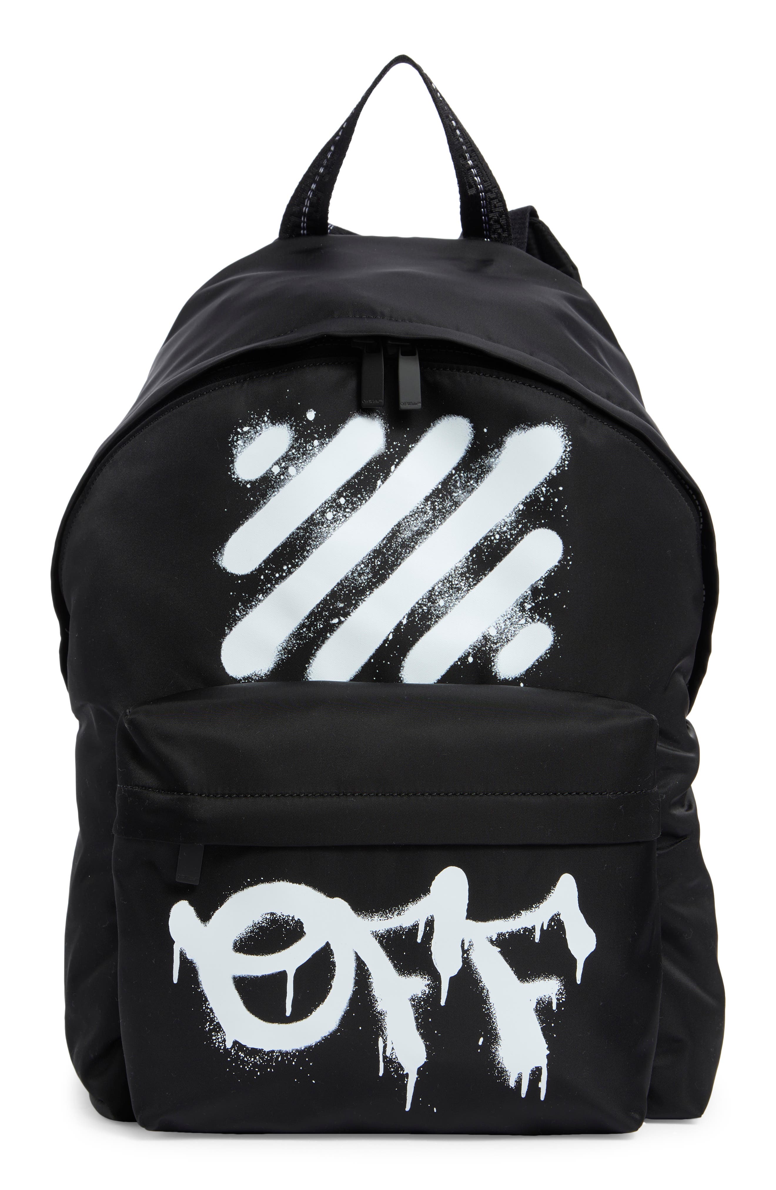 Off-White Diagonal Spray Backpack, Main, color, Black/White