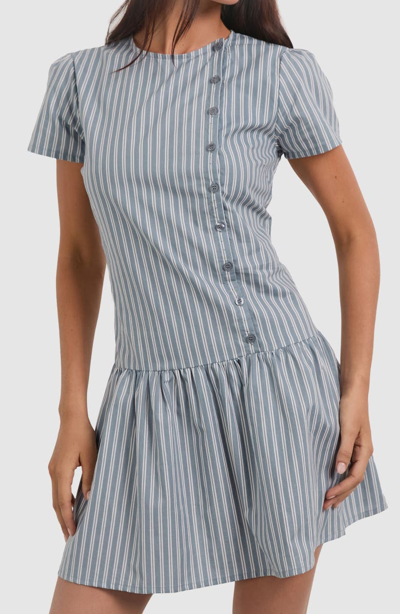 Motel Marilis Cotton Poplin Minidress, Alternate, color, Poplin Grey White St