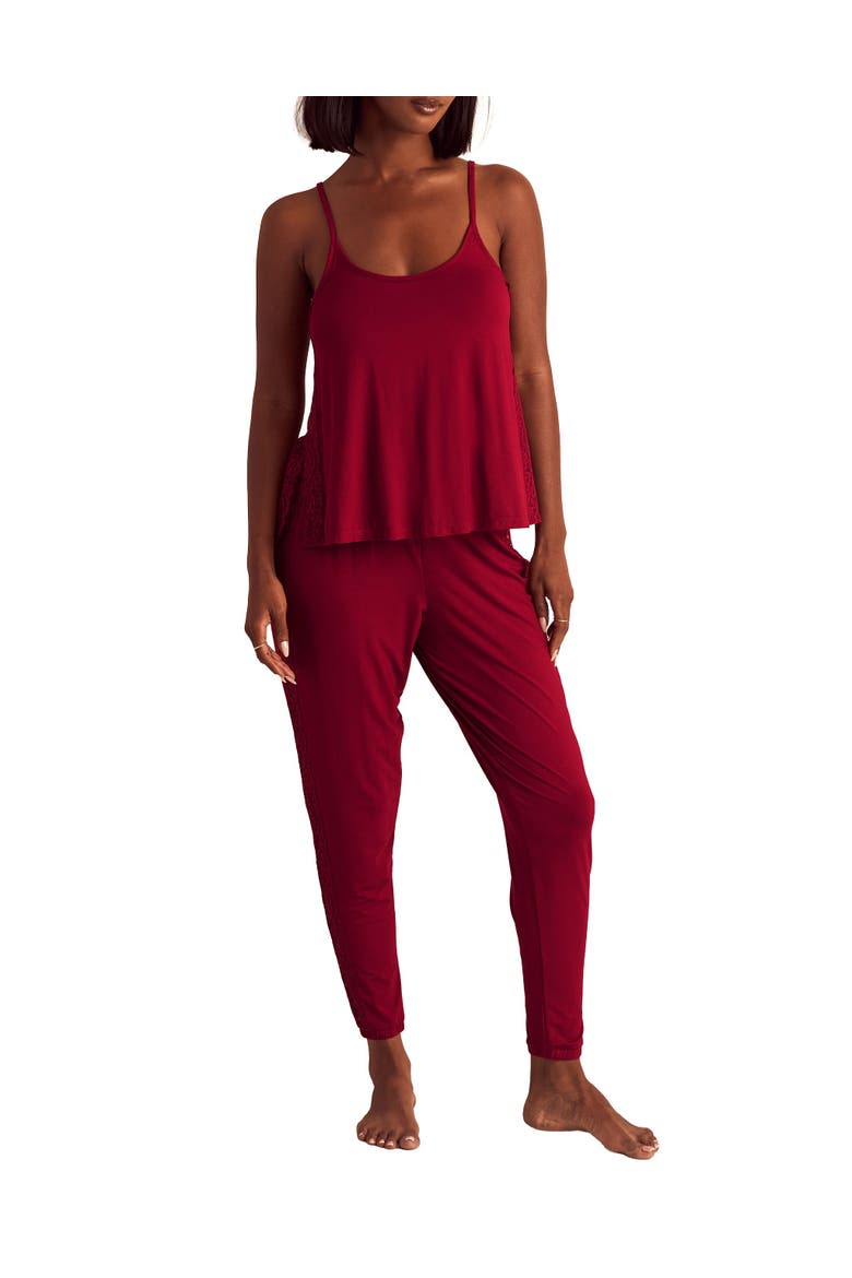 Marsha Pajama Cami & Jogger Set, Main, color, Dark red