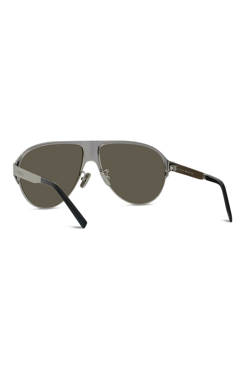 57mm Gradient Pilot Sunglasses, Alternate, color, SHINY PALLADIUM / BROWN MIRROR