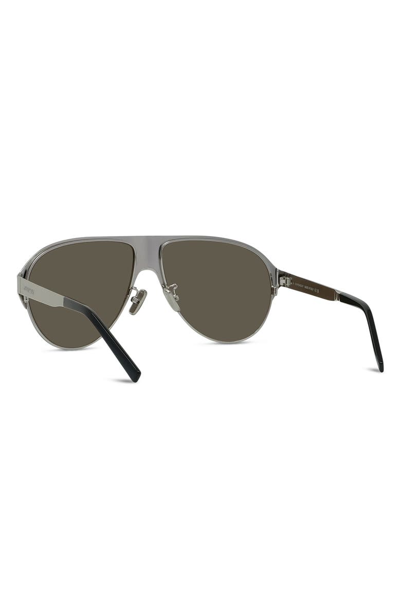 Givenchy 57mm Gradient Pilot Sunglasses, Alternate, color, Shiny Palladium / Brown Mirror