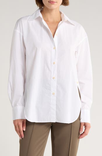Vince Cotton Button-up Shirt In White
