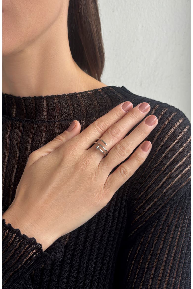 Nail Double Wrap Ring, Alternate, color, SILVER