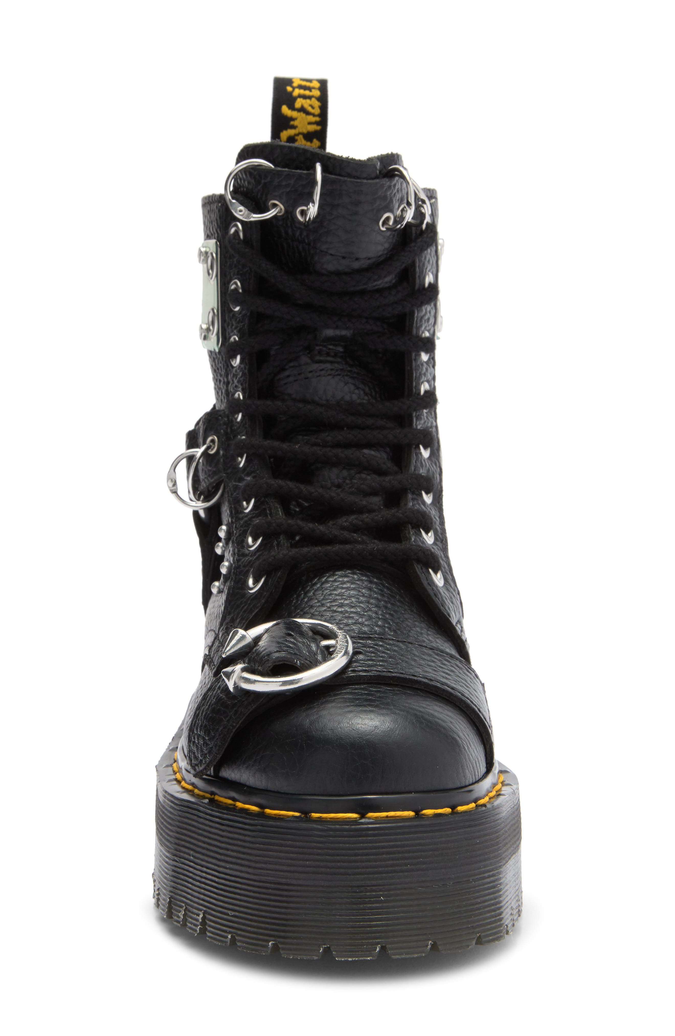 Dr. Martens Jadon Piercing Milled Leather Platform Boot, Alternate, color, 