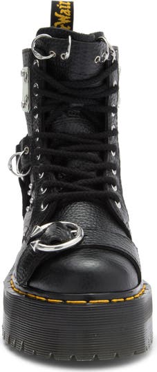 Jadon Piercing Milled Leather Platform Boot