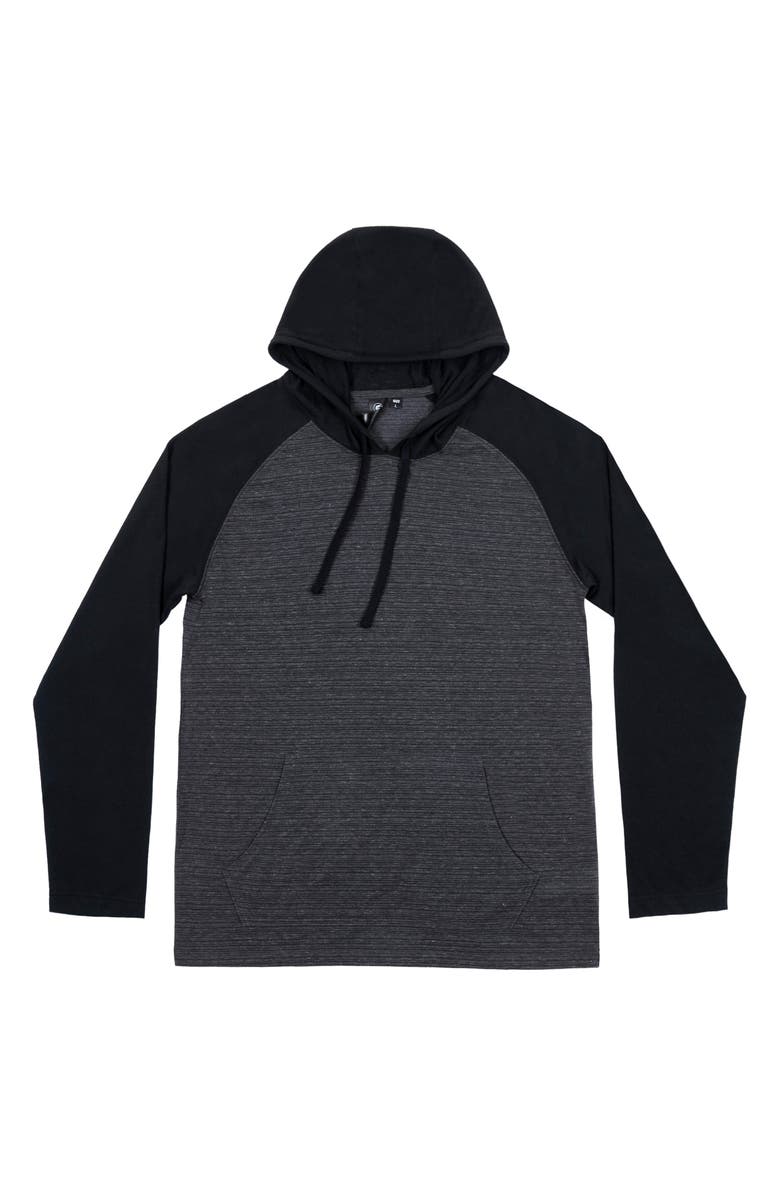 BURNSIDE Colorblock Raglan Sleeve Hoodie, Alternate, color, Carbon