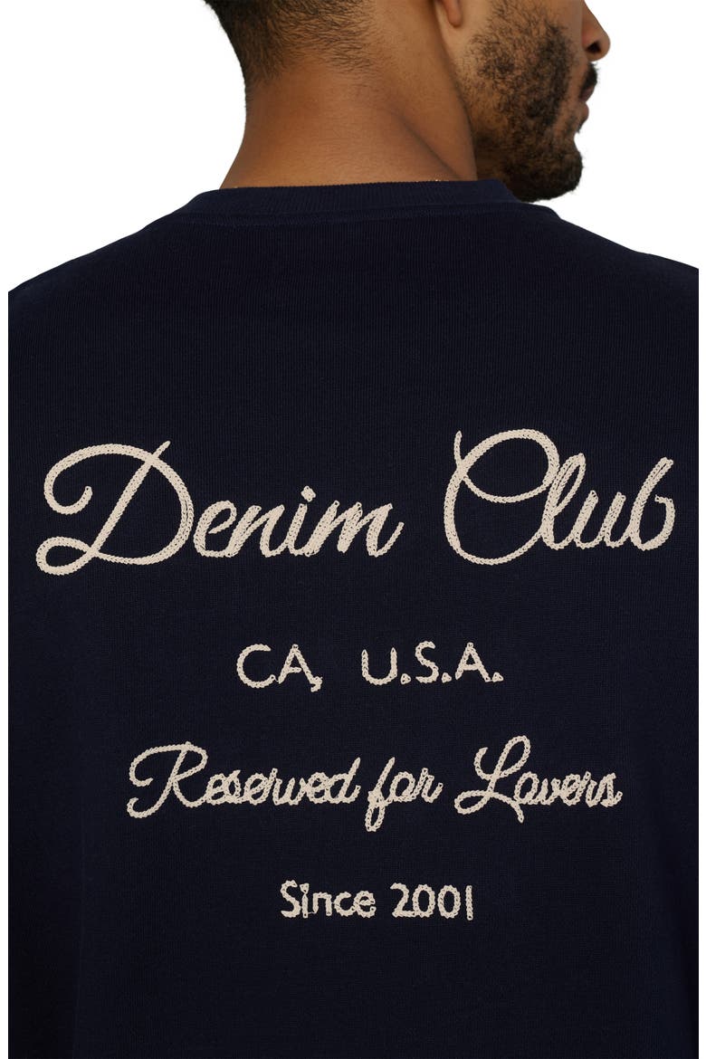 Denim Club Appliqué Sweatshirt, Alternate, color, BARITONE BLUE