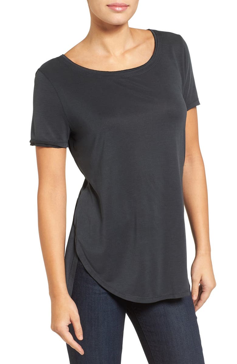 Halogen<sup>®</sup> Curved Hem Tee, Main, color,